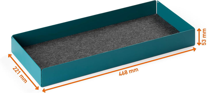 Durable Schublade für Monitor Ständer Effect, geräuschhemmende Filzeinlage, Petrol/dunkelgrün, 50823