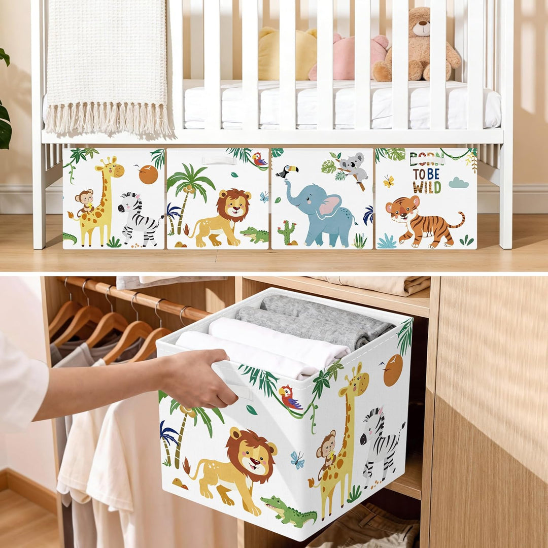 30cm Aufbewahrungsbox 3 Stück Waldtieren Aufbewahrungskorb Kinder Faltbar Koala Aufbewahrungswürfel