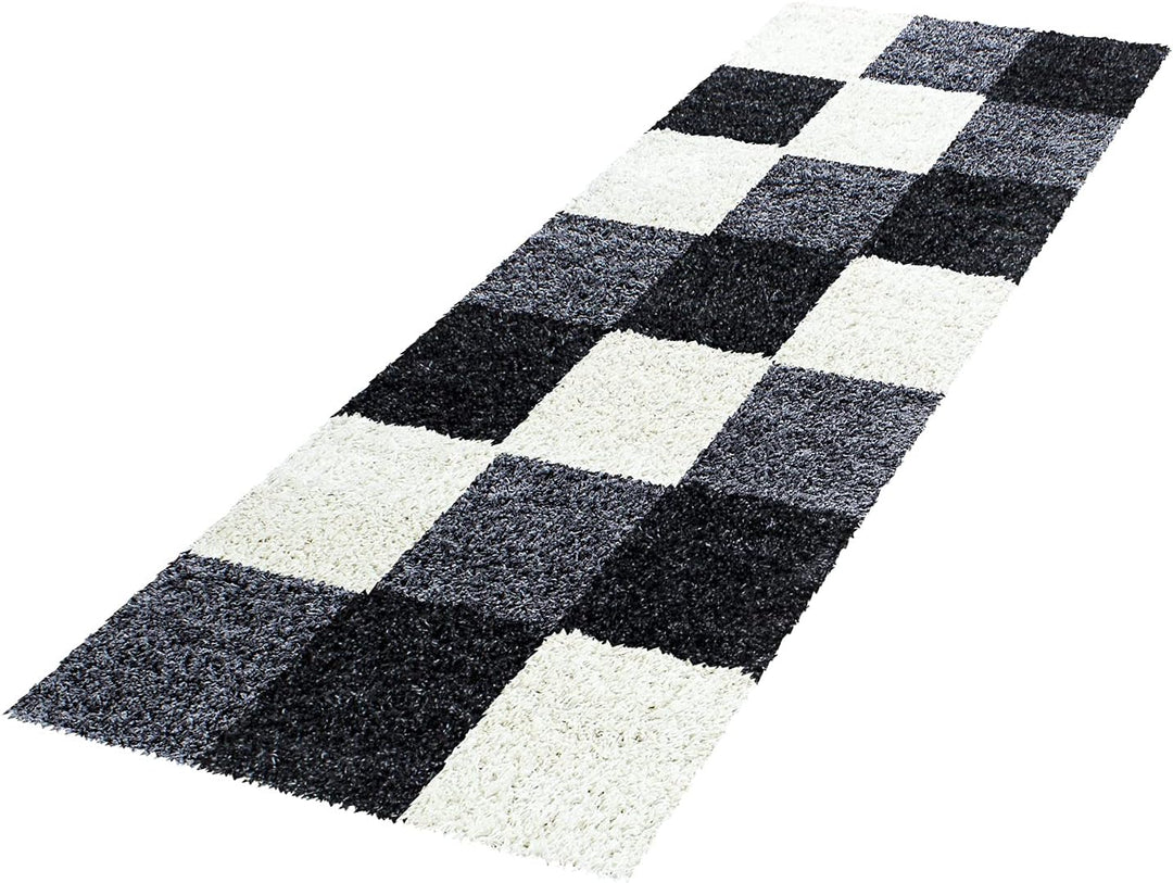 Hochflor Teppich Wohnzimmer Kariertes Design Schlafzimmer Esszimmer Flur Teppich Küchenteppich Weich