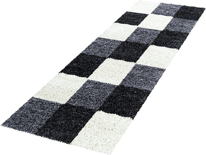Hochflor Teppich Wohnzimmer Kariertes Design Schlafzimmer Esszimmer Flur Teppich Küchenteppich Weich
