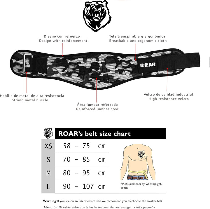 Roar® Gewichthebergürtel Herren und Damen, Lifting Belt for Gym, Powerlifting Gürtel Gewichtheben, W