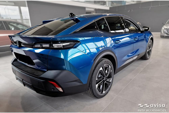Avisa Matt-Schwarz Edelstahl Heckstossstangenschutz kompatibel mit Peugeot 408 II Fastback 2023-