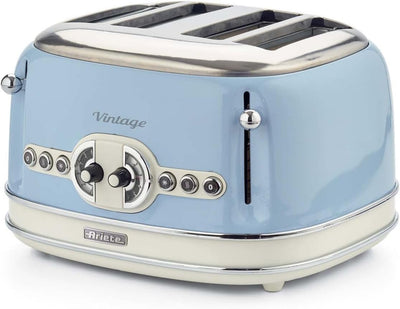 Ariete,156 Toaster im Vintage-Design für 4 Scheiben, 1600 W, 6 Toaststufen, aus lackiertem Edelstahl