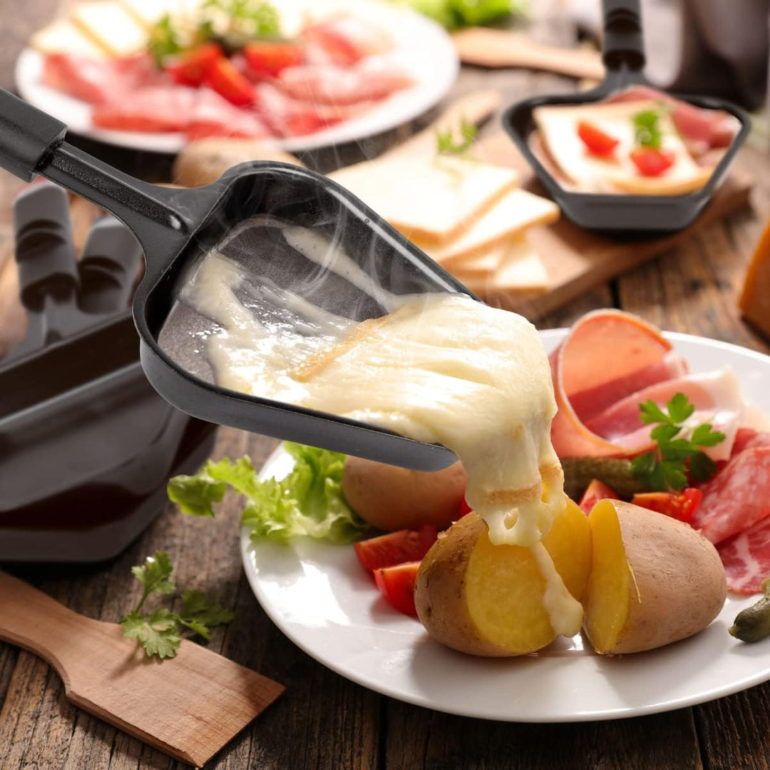 ProfiCook Raclette Fondue Kombination für 8 Personen, 2in1 elektrischer Tischgrill Set inkl. Spatel
