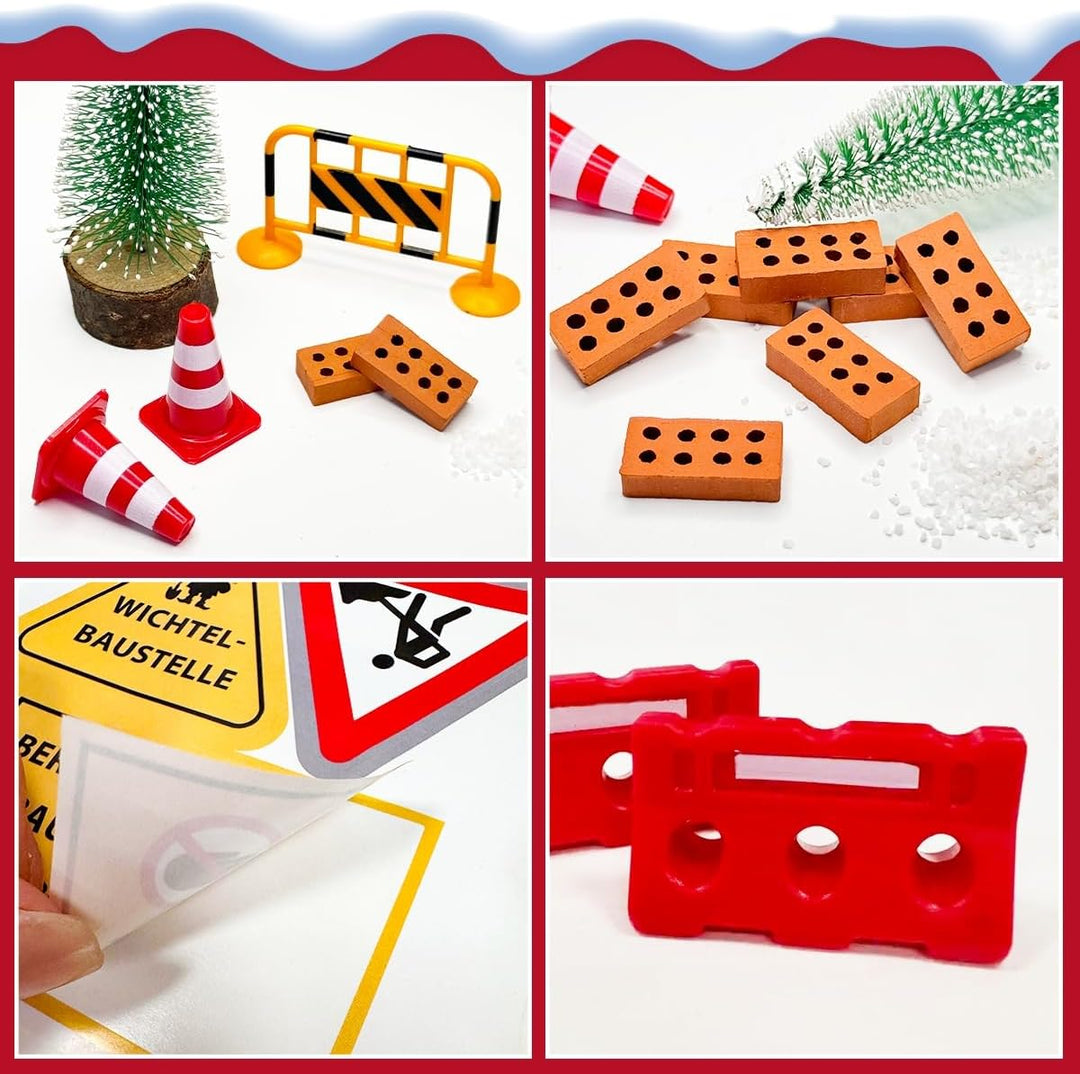 Wichtel Zubehör Baustelle,24Pcs Wichtel Baustelle Set,Miniatur Wichtel Zubehör,Wichteltür Baustelle