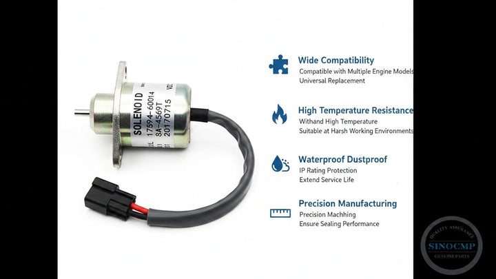 SINOCMP 1503ES-12A5UC5S 17454-60010 Magnet SA-4569-T 16616-60010 Brennstoffabschaltung 12V für Kubot