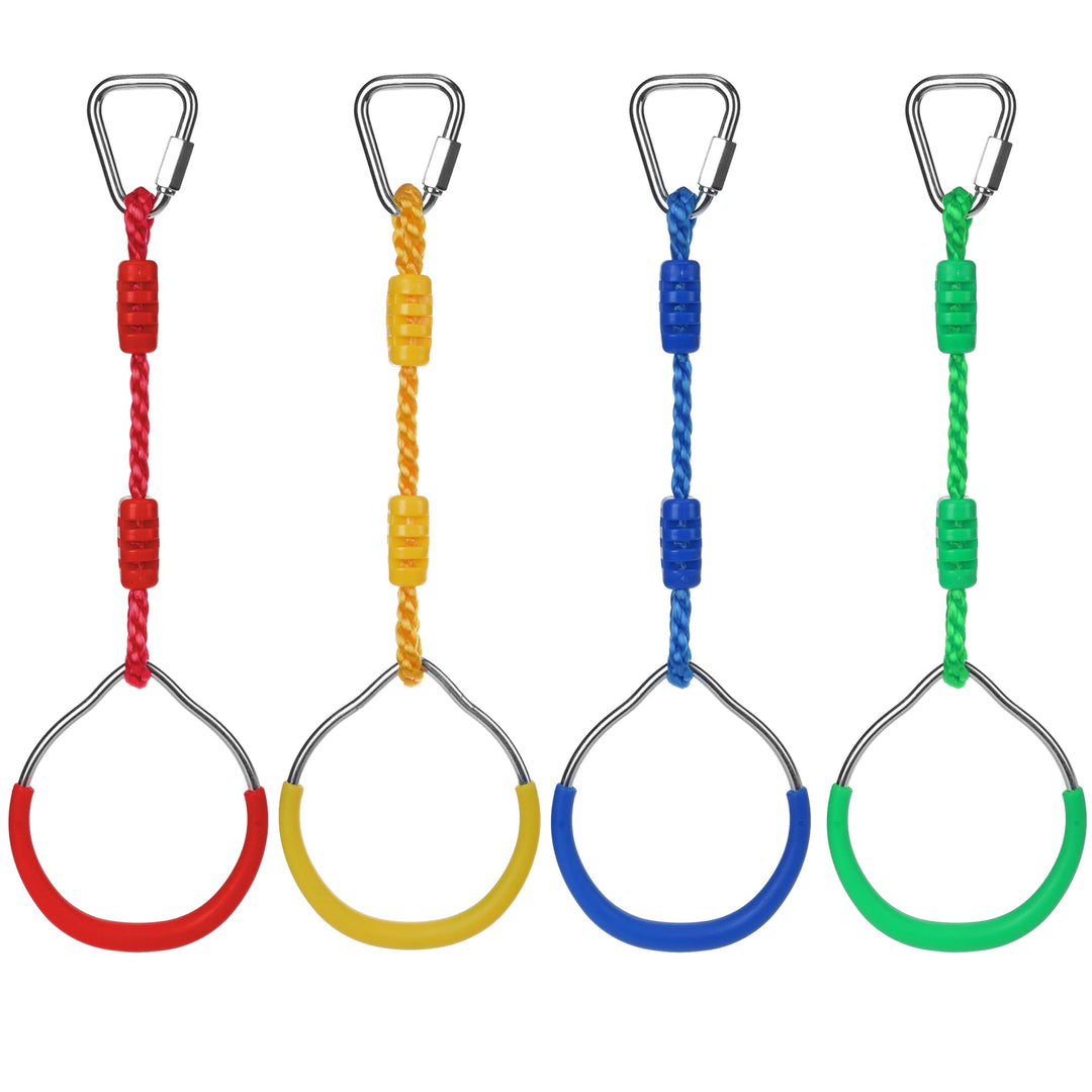 4 Stück Turnringe Kinder, Morwealth Klettern Ringe Trapeze Schaukel Bar Ringe, Gymnastik Seilringe G