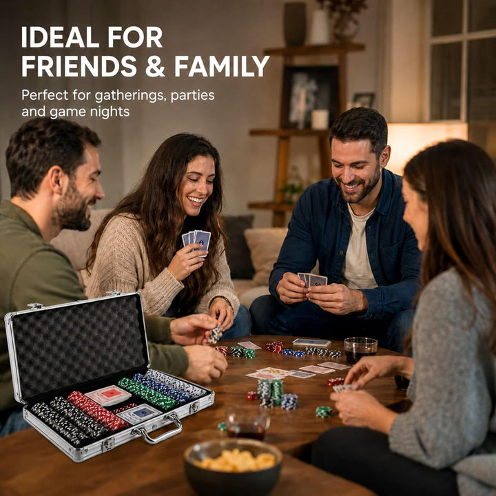MAGIC SELECT Poker Set Spiel. Pokerset Komplett mit Metallkoffer 300 Pokerchips, 2 Kartendecks, 5 Wü