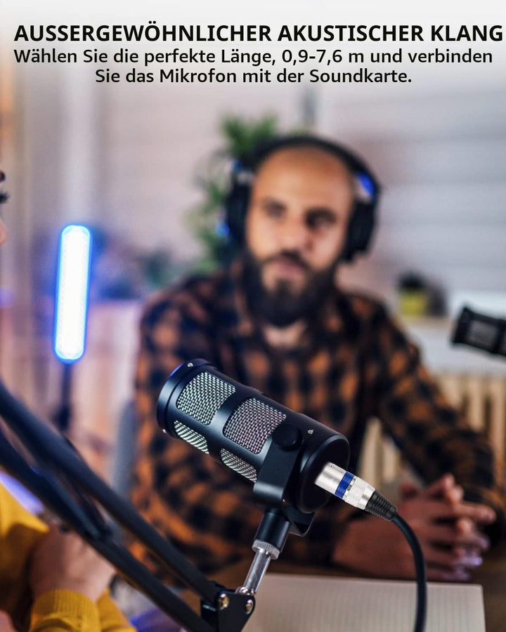 PERMUST 5 Stück 3-Pin DMX-Mikrofon-Signalkabel-Verbindungskabel, 5M XLR-Anschlussstecker mit Stecker