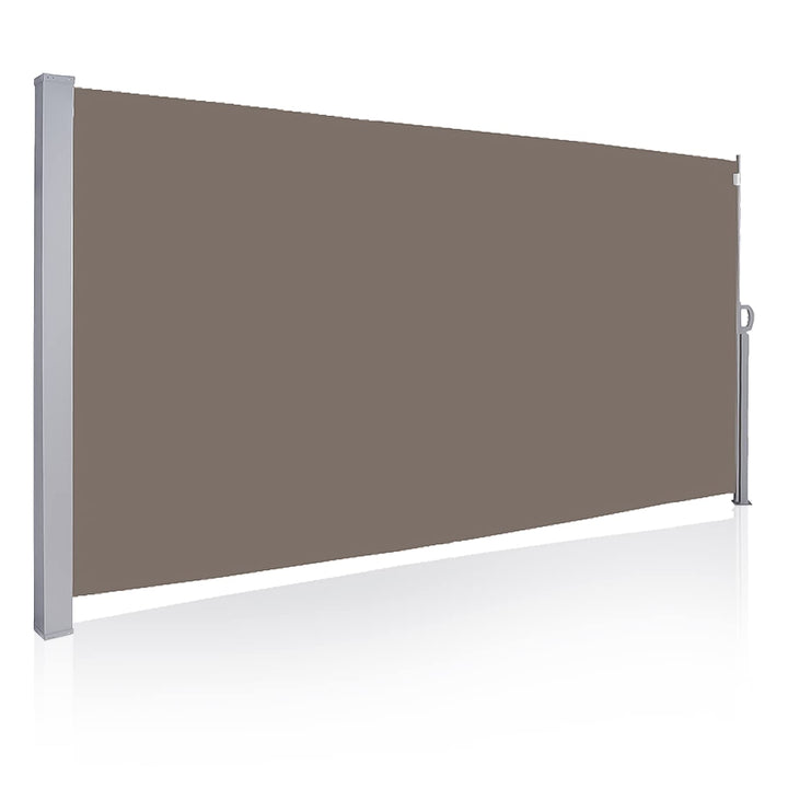 Seitenmarkise 180 x 300 cm Sichtschutz Seitenrollo Brau Markise Sonnenschutz Windschutz mit Bodenhal