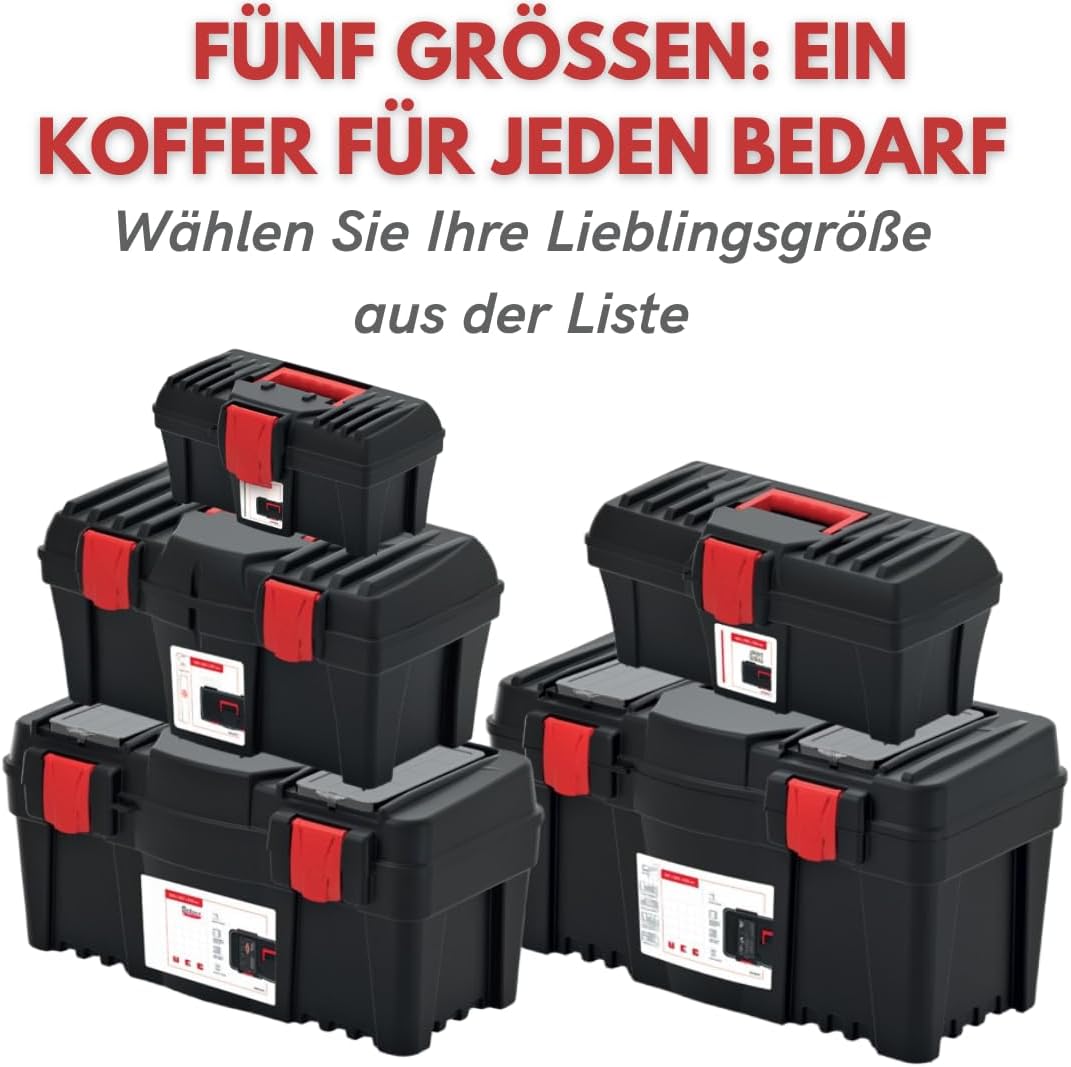 Werkzeugkoffer leer – 40.0x20.0x18.6cm Robuste Werkzeugbox/Werkstattkiste – Wasserdicht &amp; Staubdicht