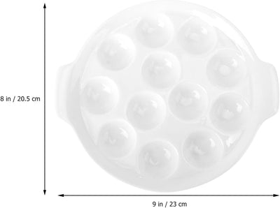 Cabilock Schneckenteller aus Keramik mit Griff für Schnecken mit 12 Löchern, Pfanne für Austern, mit
