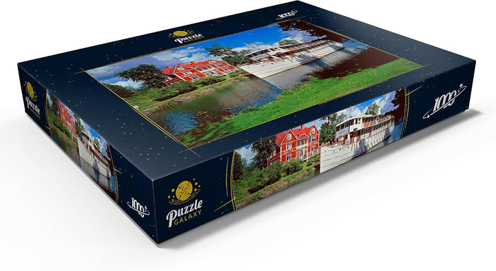 Göta Hotel am Göta Kanal mit dem Kabinenschiff Diana, Borensberg, Östergötland - Premium 1000 Teile