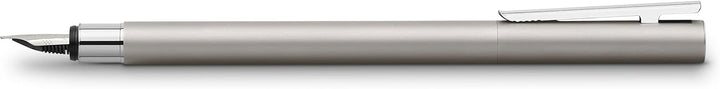 Faber-Castell 342101 - Füller Neo Slim Edelstahl, Federbreite F, silber matt Federbreite F silber ma