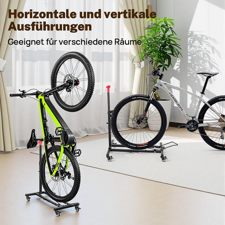 Vertikaler Fahrradständer, Freistehender Indoor-Fahrradständer Aufrechter Fahrradbodenständer mit ei