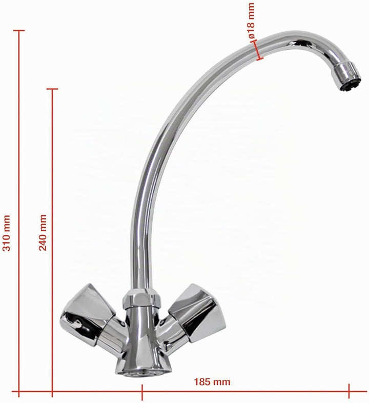 Stabilo-Sanitaer Niederdruckarmatur ideal als Küchenarmatur für Niederdruck Boiler geeignet, inklusi