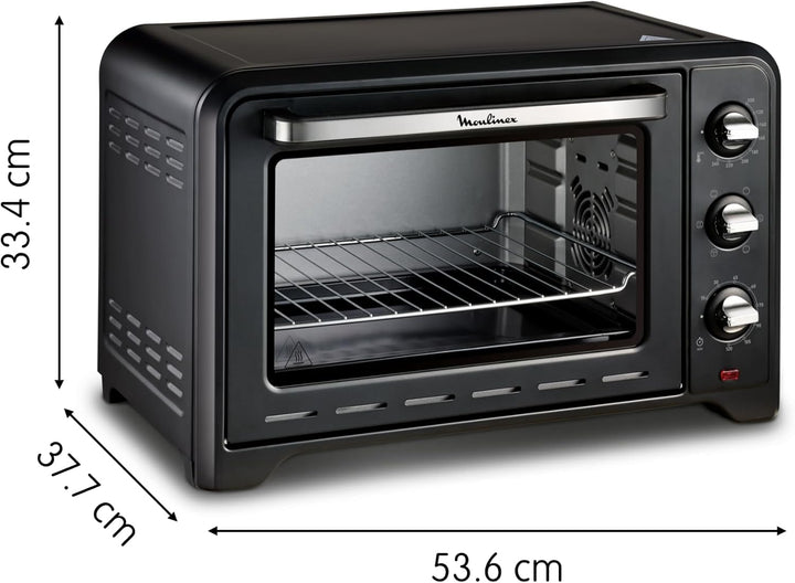 Moulinex Standbackofen 33 l, Umluft, Spitzenkonvektion, 6 Kochmodi, regelbarer Thermostat bis 240 °C