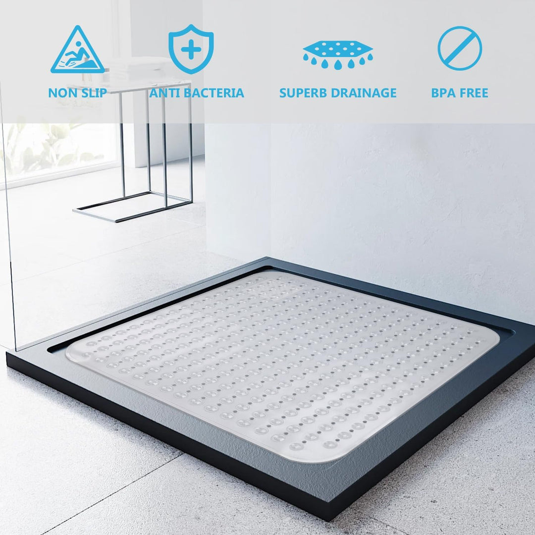 Duschmatte rutschfest 80x80 cm Gross | Dicke Antirutschmatte Dusche Quadratisch Schimmelresistent |