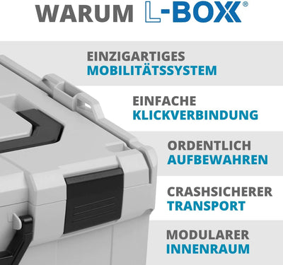 Bosch Sortimo L-Boxx 102 Werkzeugkoffer-Set Grau anpassbar mit Ihrem Logo | bestückt mit L BOXX 102