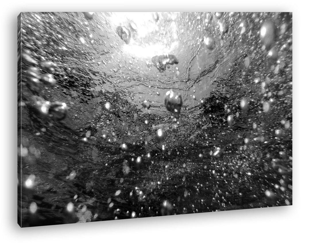 deyoli Luftblasen im blauen Wasser Effekt: Schwarz/Weiss im Format: 80x60 als Leinwandbild, Motiv fe