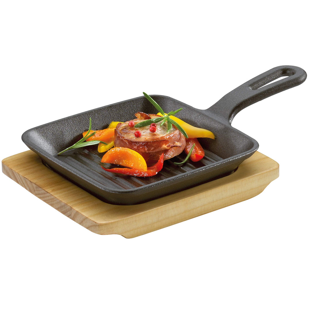 Küchenprofi Grill- Gusseisen-Kp305001013/schwarz Grill-/Servierpfanne, Grill-/Servierpfanne