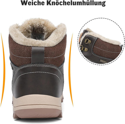 Mishansha Warme Gefüttert Winterschuhe Herren Damen Wasserabweisend Winterstiefel Wanderschuhe Gr.36