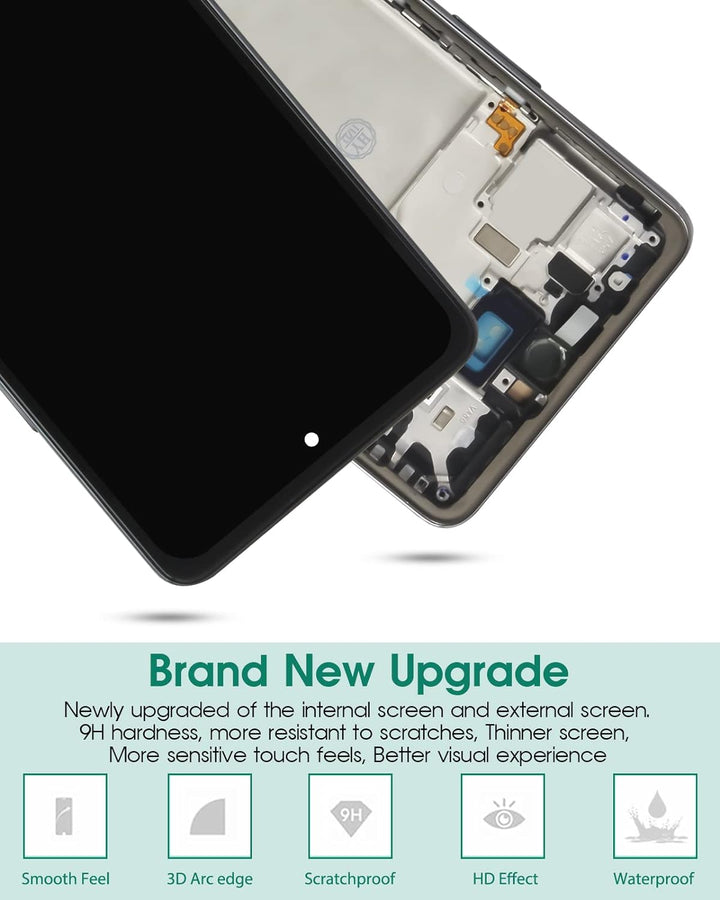 TFT Ersatz-LCD-Display für Samsung Galaxy A53 5G, SM-A536, Touch-Digitizer-Reparatur-Set mit Rahmen