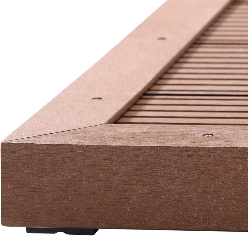 Casaria WPC Bodenelement Solardusche 101x63x5,5cm Anti Rutsch Pads Terracotta Bodenplatte Gartendusc