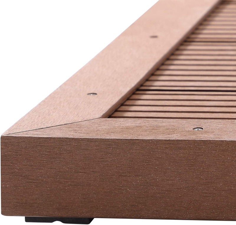 Casaria® WPC Bodenelement Solardusche 101x63x5,5cm Anti Rutsch Pads Terracotta Bodenplatte Gartendus