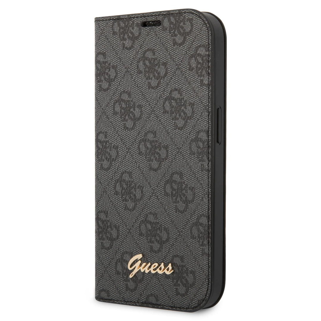 Guess GUBKP14MHG4SHK Hülle für iPhone 14 Plus 6,7" schwarz/Black Book 4G Vintage Gold Logo