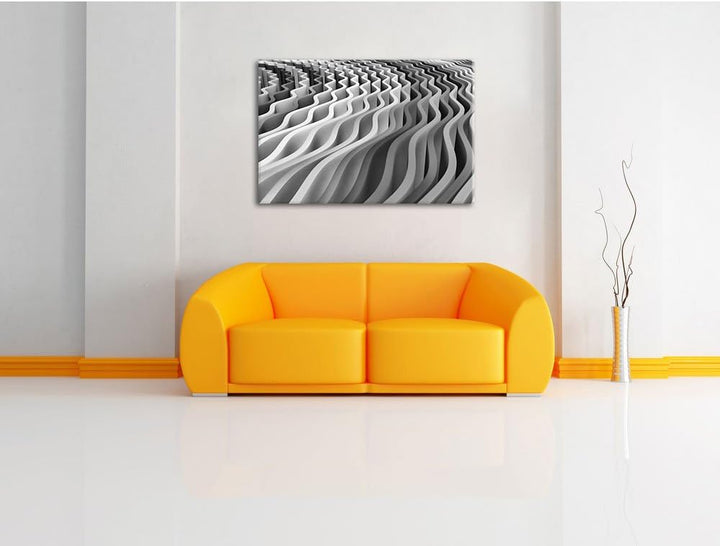 Pixxprint buntes Wellenmuster als Leinwandbild | Grösse: 100x70 | Wandbild| Kunstdruck | fertig besp