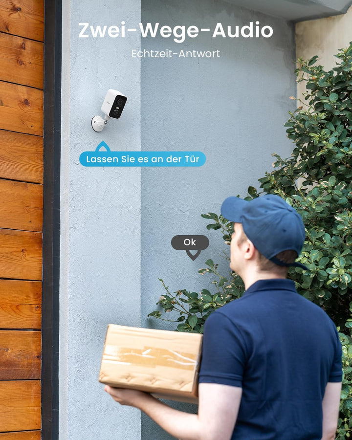 ieGeek 2K Überwachungskamera Aussen Akku mit Magnetische Montage, WLAN Kabellose Überwachungskamera
