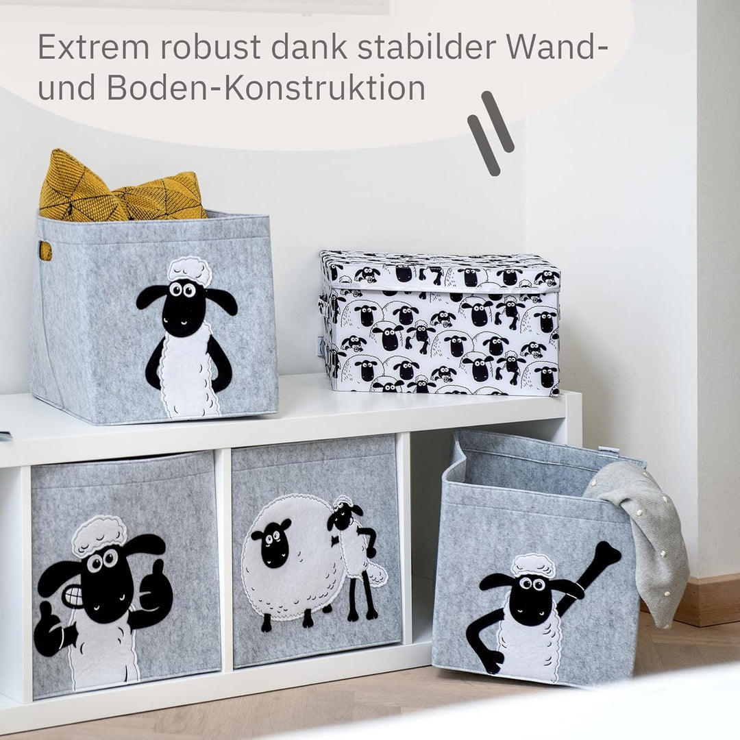 meets Shaun das Schaf Aufbewahrungsbox mit Deckel für Kinder – Box mit dem kultigen Schaf zum Versta