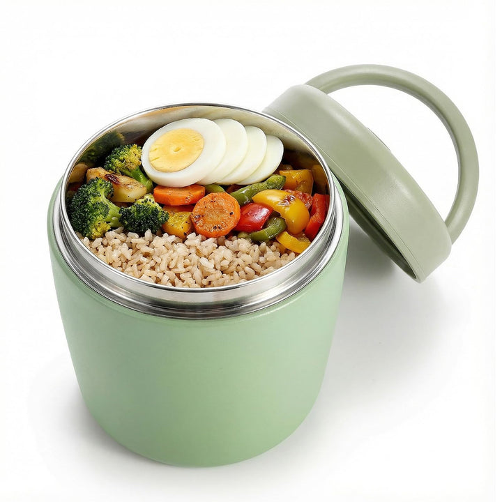 Thermobehälter für Essen 1200ml – Warmhaltebehälter aus Edelstahl mit Deckel & Löffel, Thermobox für