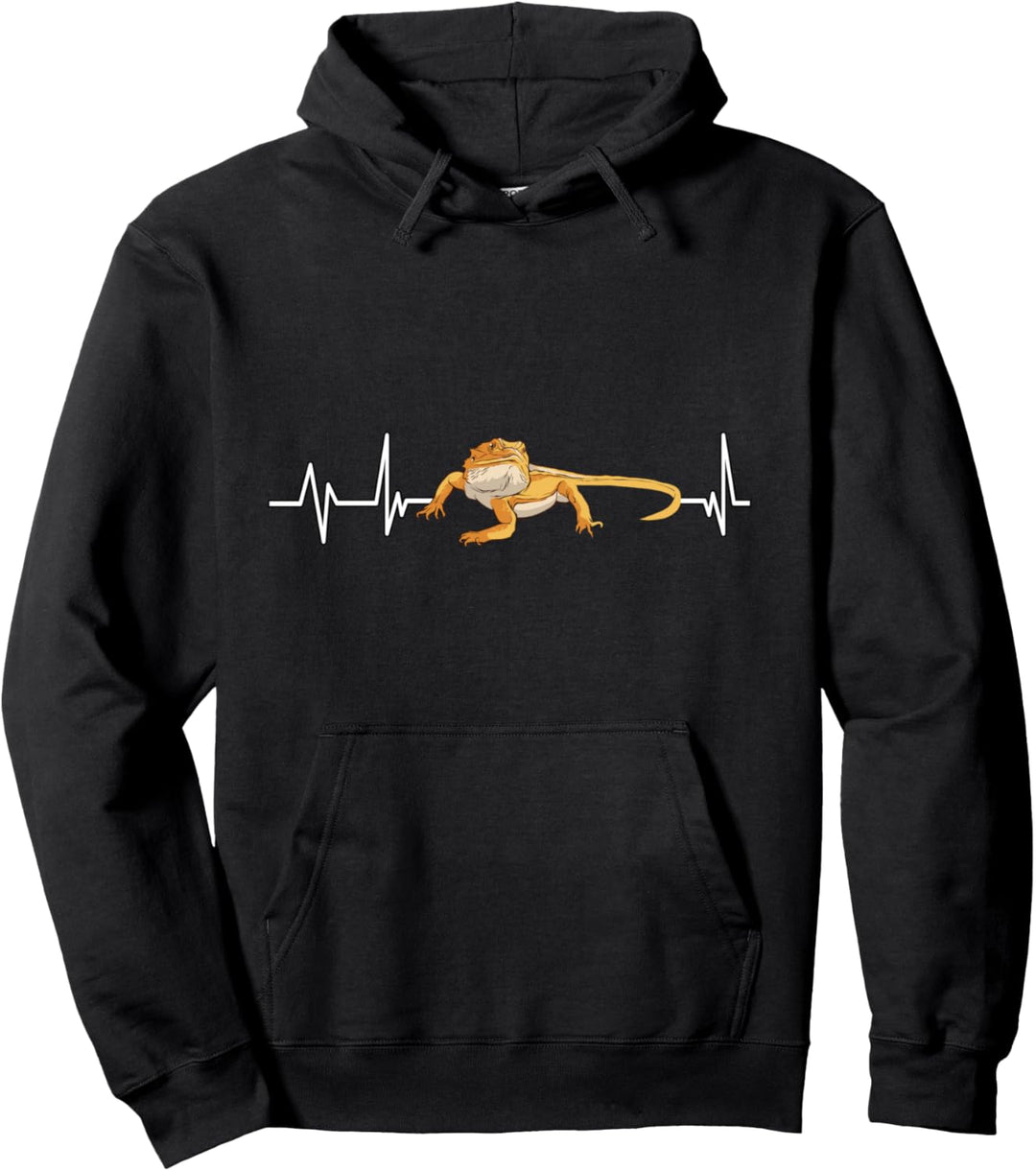 Bartagame Herzschlag Geschenk Bartagame Pullover Hoodie