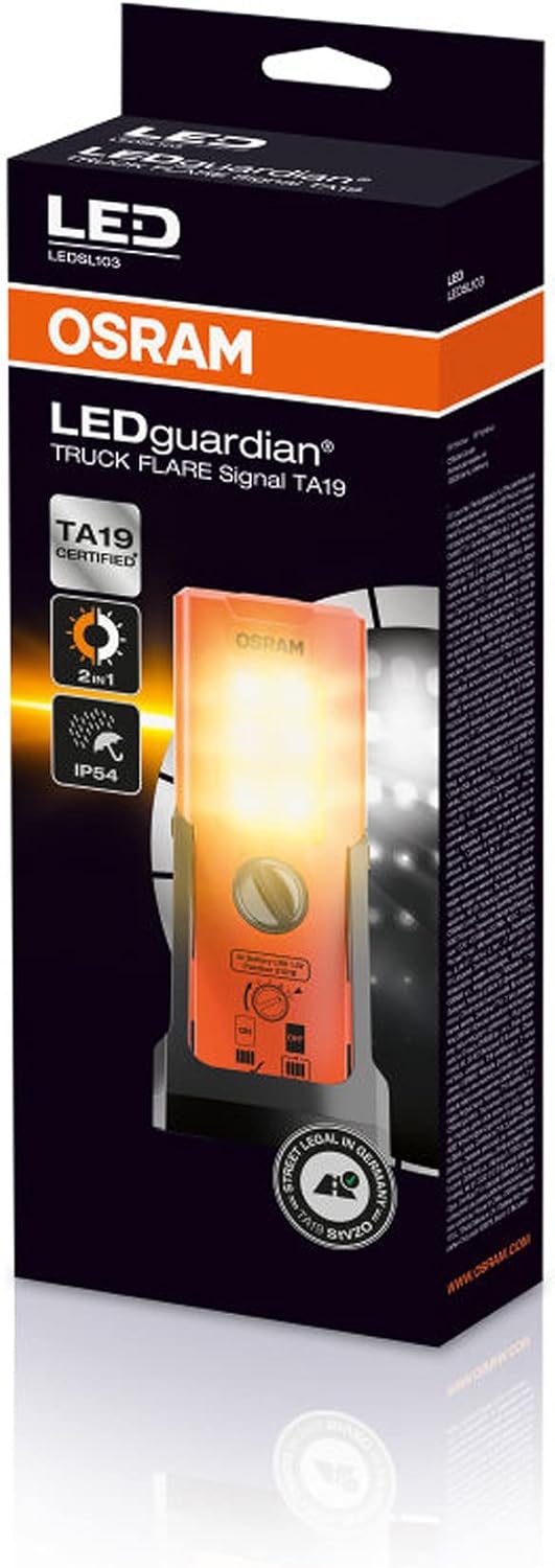 Osram LEDguardian TRUCK FLARE Signal TA19, aufstellbare LED Warnleuchte für LKW, Bus, Fahrzeuge über