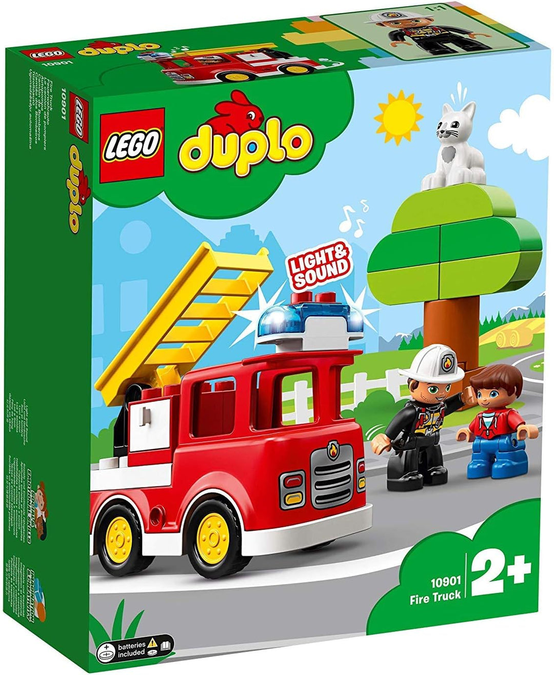 LEGO 10901 DUPLO Feuerwehrauto, Feuerwehr Spielzeug für Kleinkinder im Alter von 2-5 Jahren mit Lich