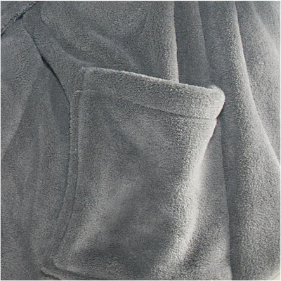 CelinaTex XS-XXXL Bademantel Kapuze zweifarbig kurz aufgesetzte Taschen Damen Mikrofaser Kuschelflee