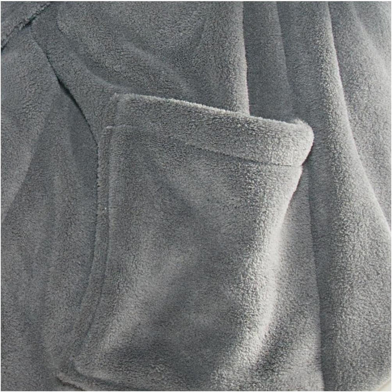 CelinaTex XS-XXXL Bademantel Kapuze zweifarbig kurz aufgesetzte Taschen Damen Mikrofaser Kuschelflee
