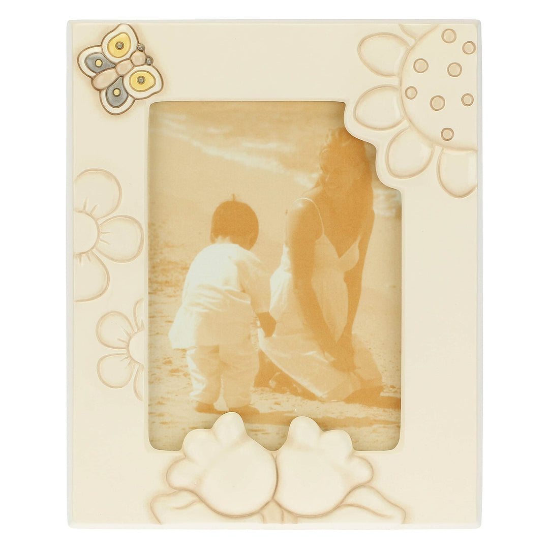 THUN - Fotorahmen - Zubehör für Zuhause - Geschenkidee - Linie Elegance - Keramik, Rahmen aus Kiefer