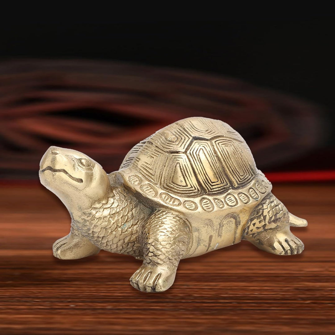 Ginyia Feng Shui Schildkröte, Reine Messinghandgemachte Langlebigkeits-reiche glückliche Schildkröte