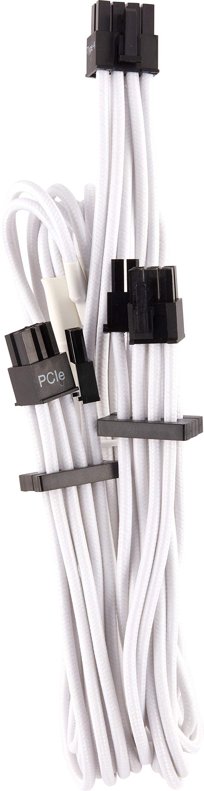 Corsair Premium Sleeved Netzteil 6+2 Pin-Polig-PCIe-Dual-Kabel Typ4 (Generation 4-Serie) WeiÃŸ 6+2 p