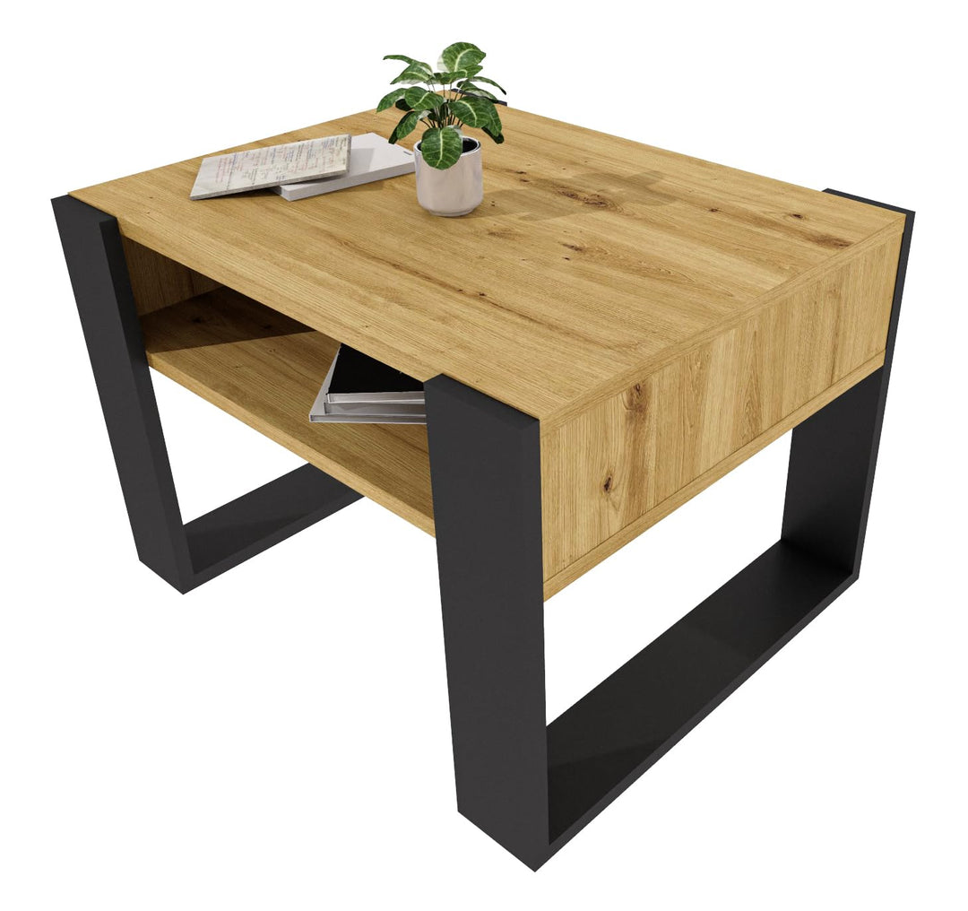 Couchtisch 65×53.6 cm – Wohnzimmertisch aus Holzwerkstoff, Stabiler & moderner Kaffeetisch mit zusät