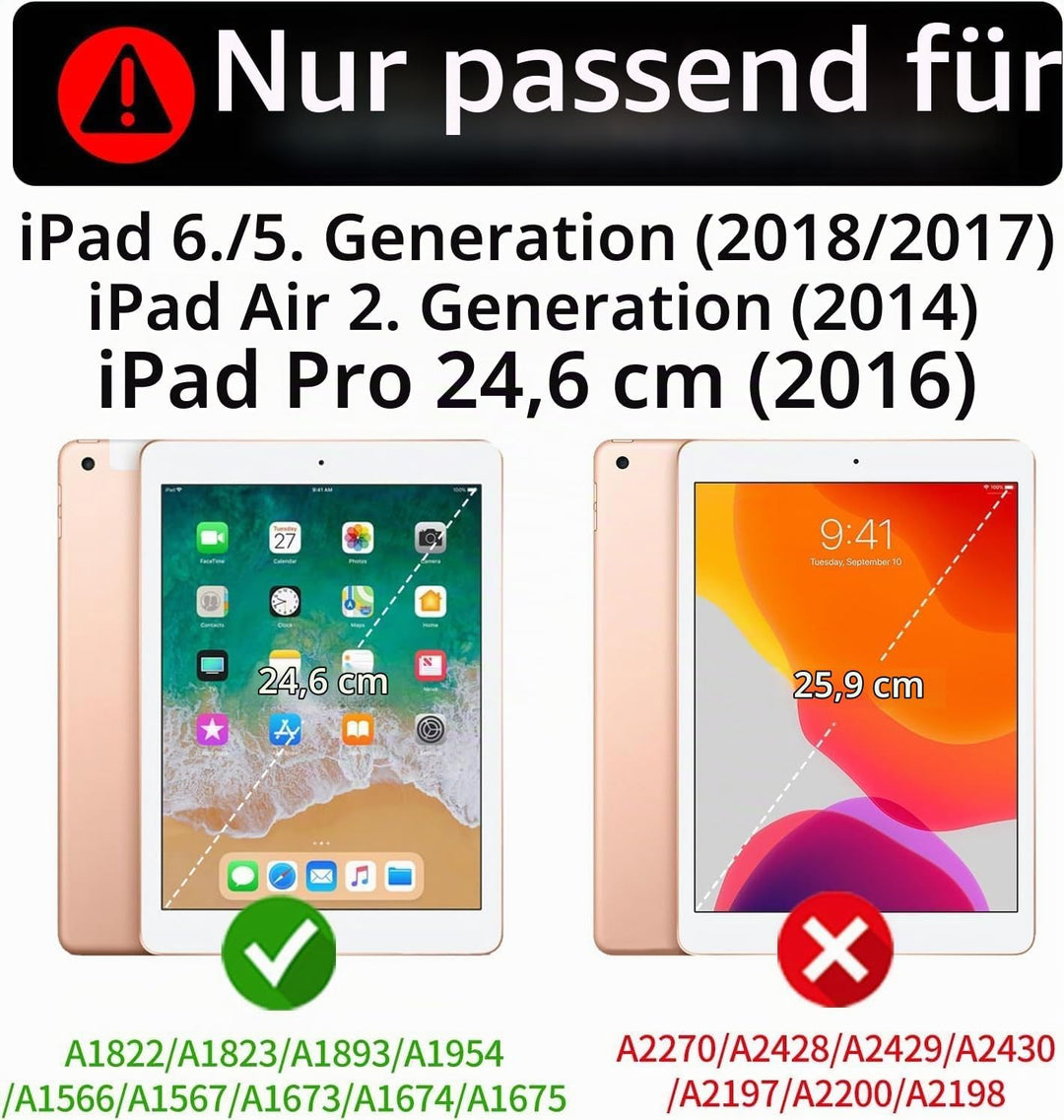 ROISKIN Hülle für iPad 6/5 Generation 9.7 Zoll: Robuste und Strapazierfähige Hülle für Air 2/ Pro 9.