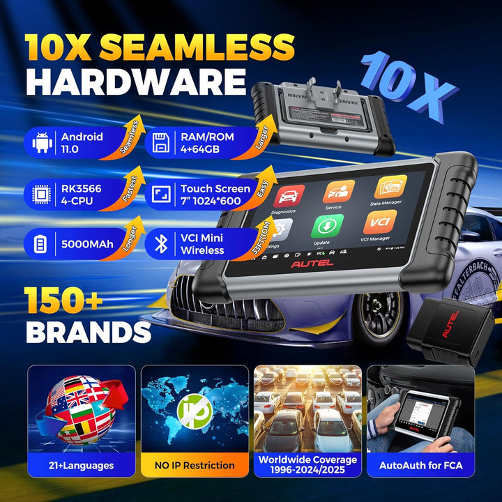 Autel MaxiCOM MK808BT PRO OBD2 Diagnosegerät: 2024 Voll Bidirektionale Aktiver Test, Android 11, 4G+