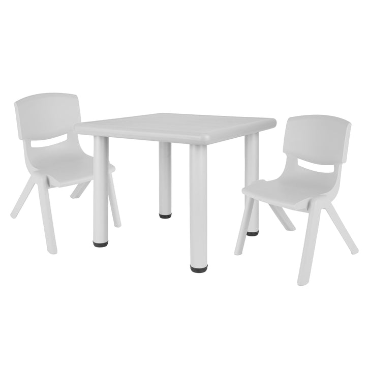 Bieco Kindertisch mit 2 Stühlen - Indoor & Outdoor - Stapelbar und Kippsicher - Basteltisch und Malt
