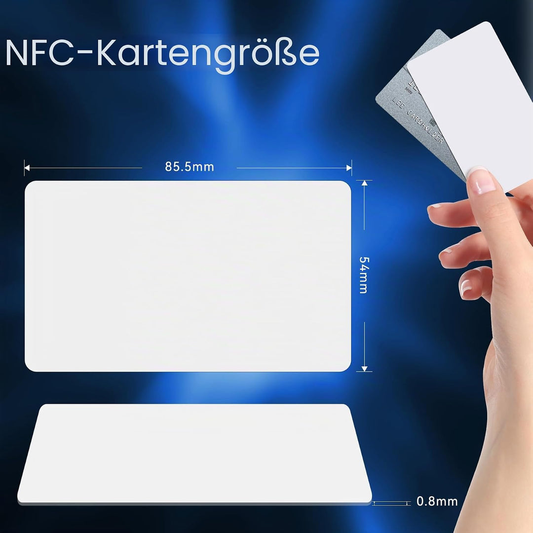 100 Stück NFC Tag Karten, programmierbarer NFC 215 Tag wasserdichte PVC NTAG215 Card CR80, 504 Bytes