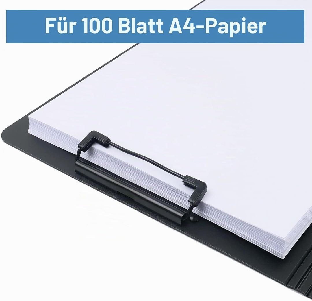 Klemmbrett A4 mit Deckel,5 Stück Schreibbrett mit Metalklemme,Aufklappbare Schreibplatte Klemmbrette