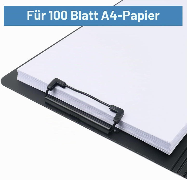 Klemmbrett A4 mit Deckel,5 Stück Schreibbrett mit Metalklemme,Aufklappbare Schreibplatte Klemmbrette