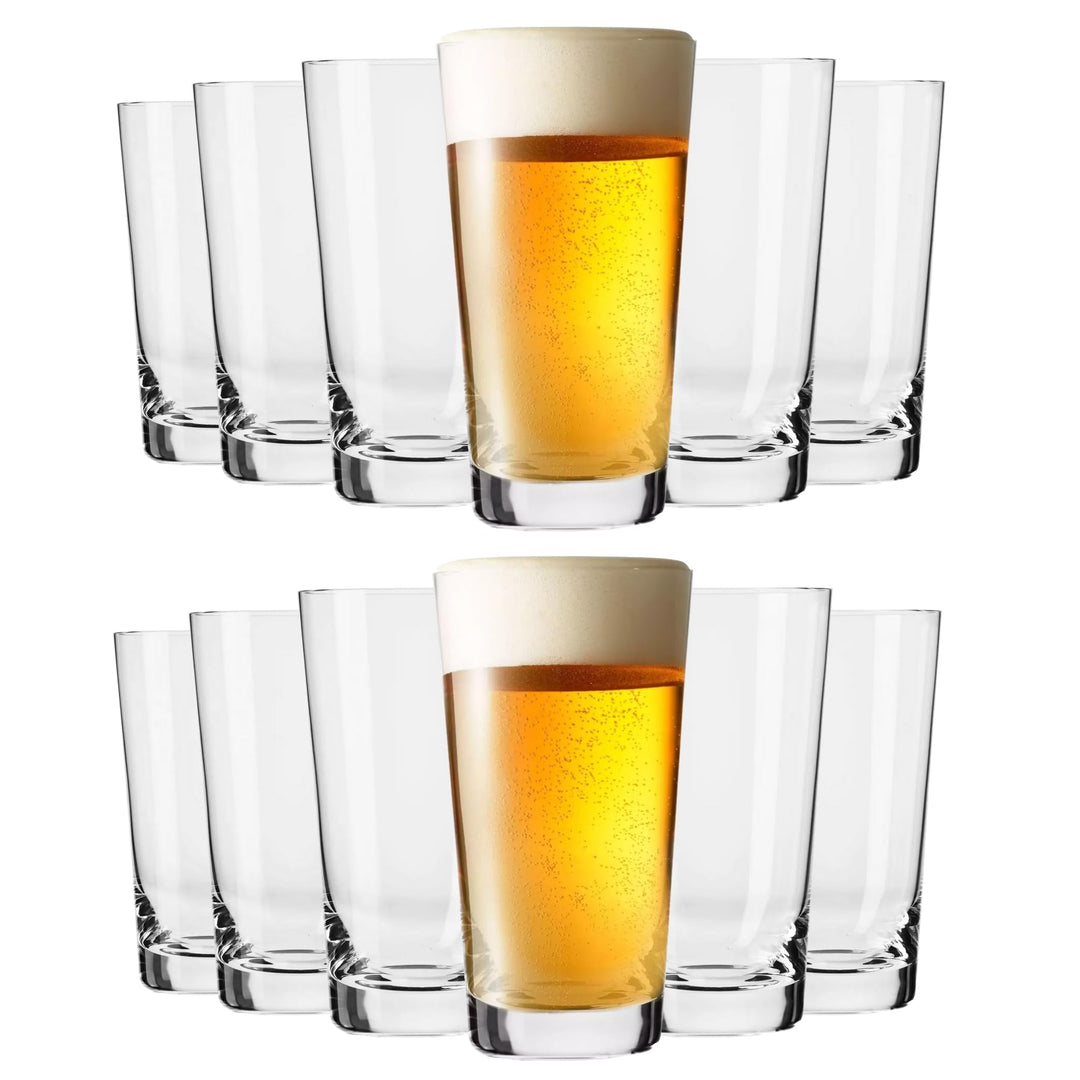 KIAPPO Biergläser Set 590 ml - 12 Stück Gläser Set - Lagerglas - Weizengläser - Kristallgläser - Ges